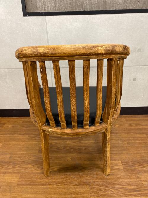 チェア 猫脚 ブラウン×ブラック（がたつき有）