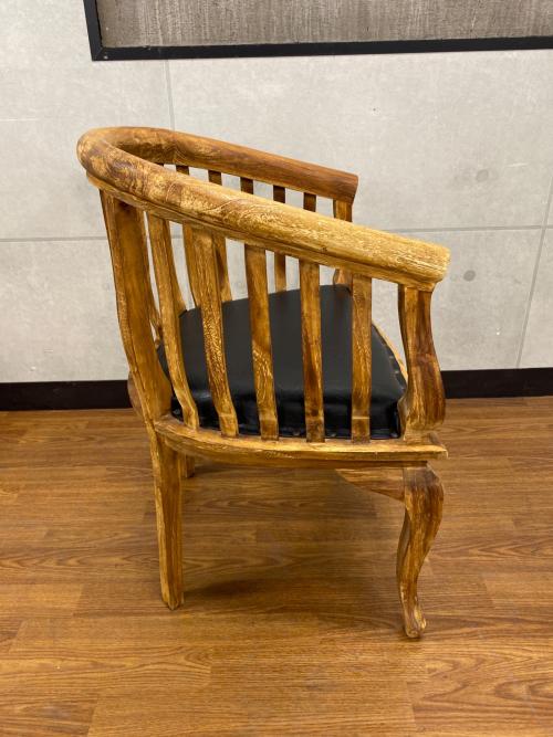 チェア 猫脚 ブラウン×ブラック（がたつき有）