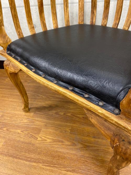 チェア 猫脚 ブラウン×ブラック（がたつき有）