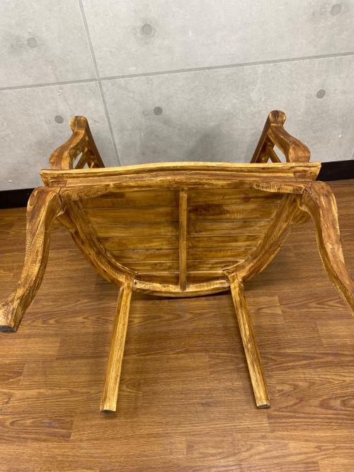 チェア 猫脚 ブラウン×ブラック（がたつき有）