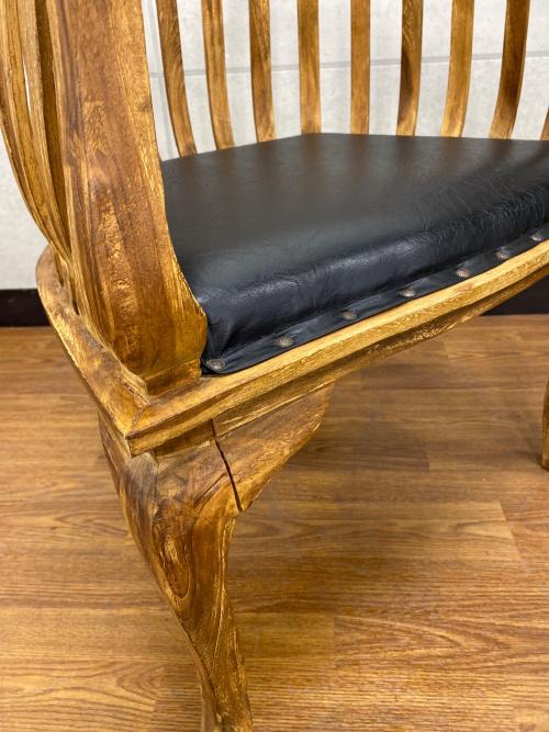 チェア 猫脚 ブラウン×ブラック（がたつき有）