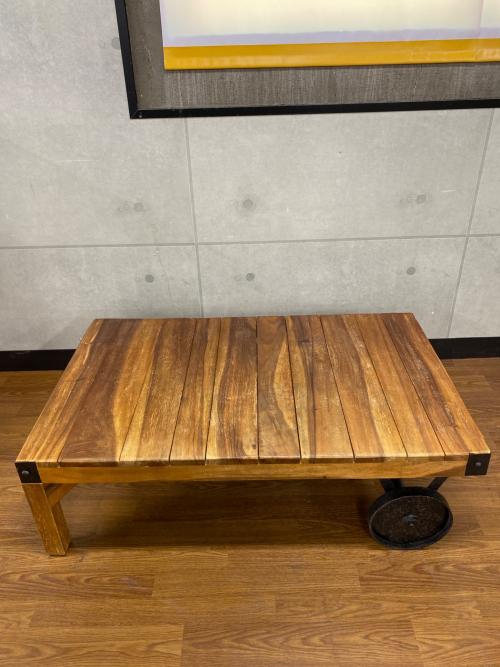 東谷　トロリーテーブル 車輪付 ブラウン