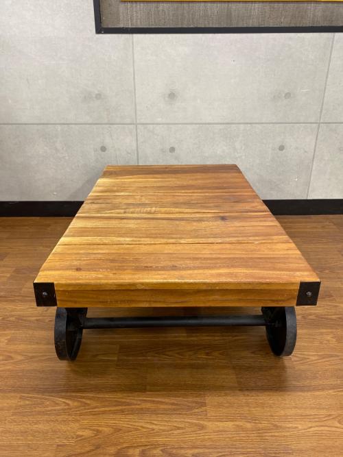 東谷　トロリーテーブル 車輪付 ブラウン