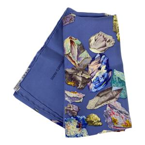 HERMES (エルメス) Mineraux シルクスカーフ フランス製 ブルー カレ90