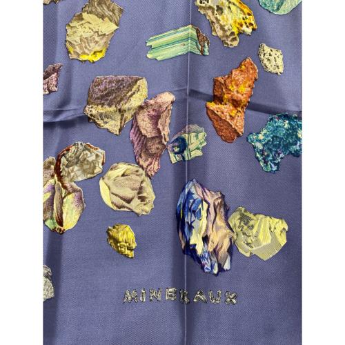 HERMES (エルメス) Mineraux シルクスカーフ フランス製 ブルー カレ90