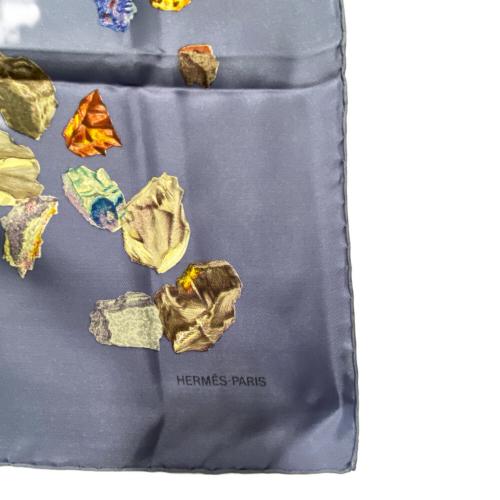 HERMES (エルメス) Mineraux シルクスカーフ フランス製 ブルー カレ90