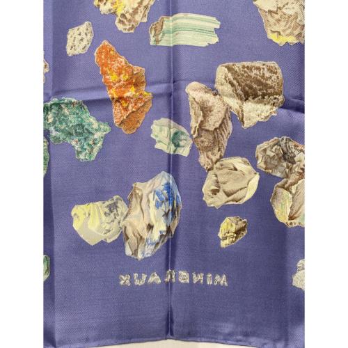 HERMES (エルメス) Mineraux シルクスカーフ フランス製 ブルー カレ90