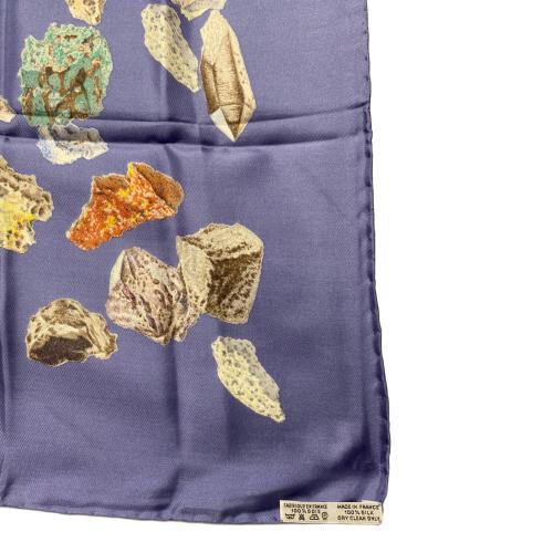 HERMES (エルメス) Mineraux シルクスカーフ フランス製 ブルー カレ90
