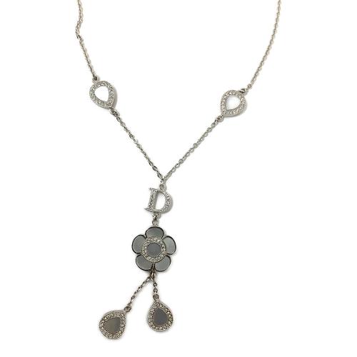 Dior ネックレス フラワーモチーフ シルバー