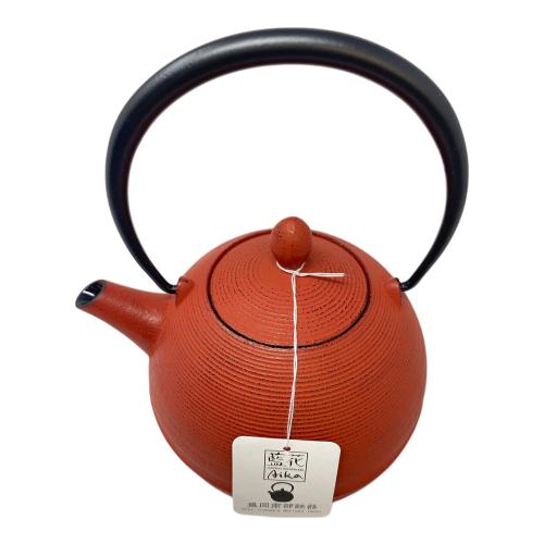 南部鉄器  鉄瓶 レッド 藍花