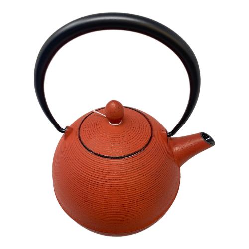 南部鉄器  鉄瓶 レッド 藍花
