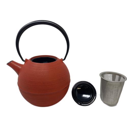 南部鉄器  鉄瓶 レッド 藍花