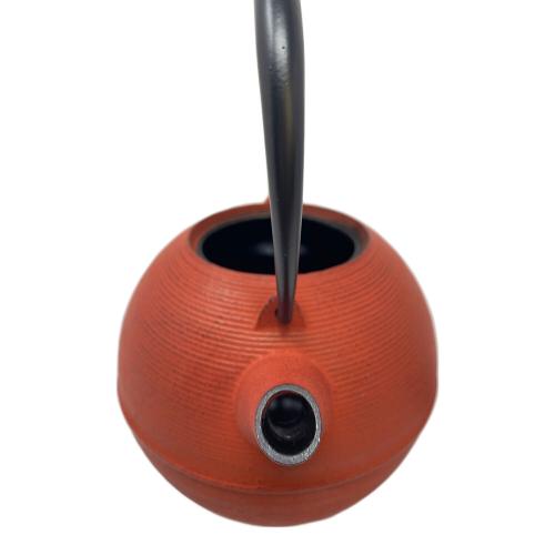 南部鉄器  鉄瓶 レッド 藍花
