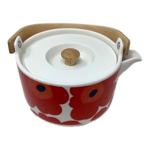 marimekko (マリメッコ) ティーポット ホワイト×レッド UNIKKO