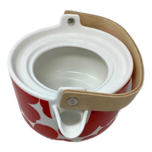 marimekko (マリメッコ) ティーポット ホワイト×レッド UNIKKO