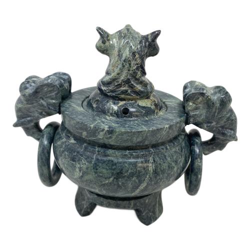 中国古美術 獅子摘香炉 大理石