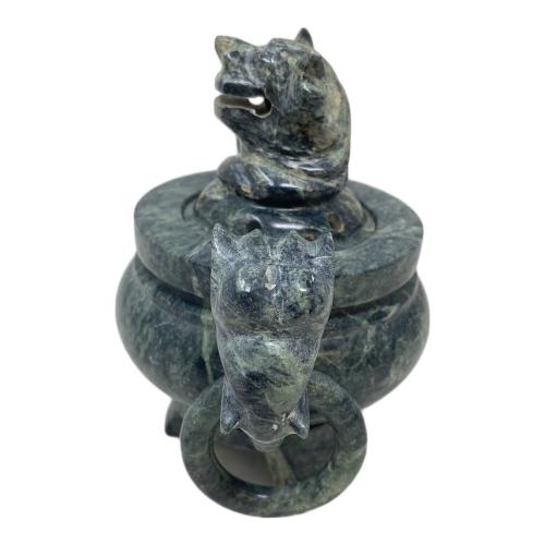 中国古美術 獅子摘香炉 大理石