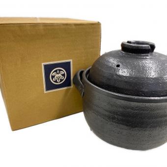 橘吉 (タチキチ) 黒釉ごはん鍋 グレー