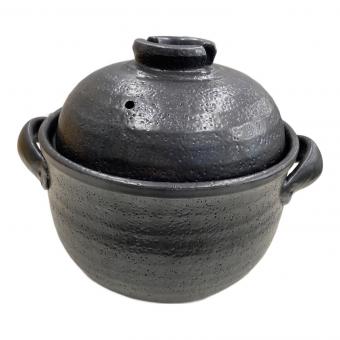 橘吉 (タチキチ) 黒釉ごはん鍋 グレー