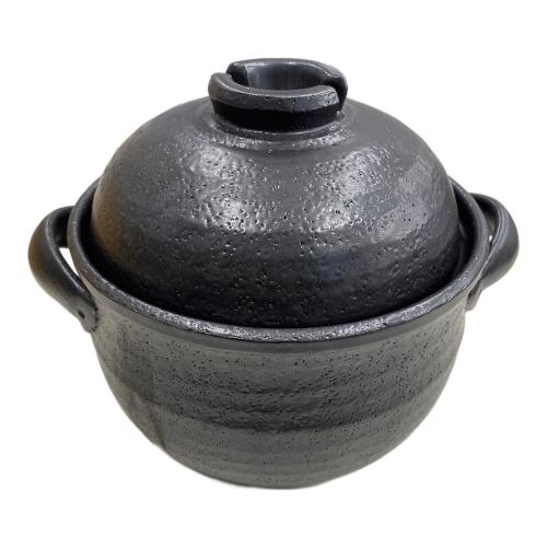 橘吉 (タチキチ) 黒釉ごはん鍋 グレー