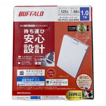 BUFFALO (バッファロー) ポータブルハードディスク HD-PCG1.0U3-BWA