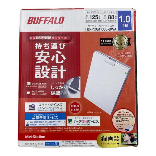BUFFALO (バッファロー) ポータブルハードディスク HD-PCG1.0U3-BWA