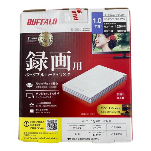 BUFFALO (バッファロー) ポータブルハードディスク HD-PCG1.0U3-BWA