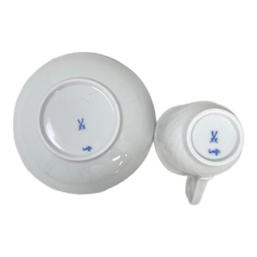 Meissen カップ&ソーサー 波の戯れホワイト
