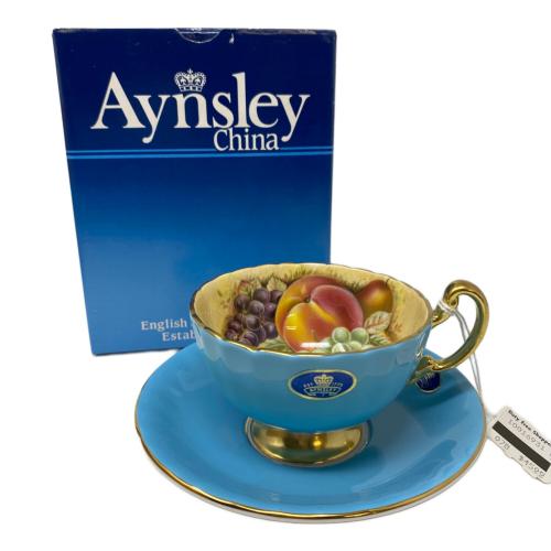 Aynsley (エインズレイ) カップ&ソーサー ターコイズブルー オーチャードゴールド
