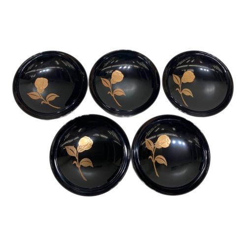 椿蒔絵吸物椀 山中漆器 黒/金