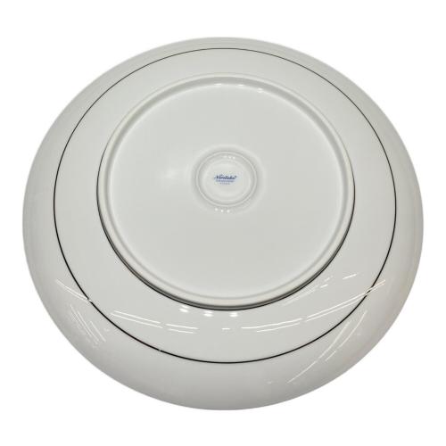 Noritake (ノリタケ) 八橋銀彩 大皿 白/青 FINE PARCELAIN