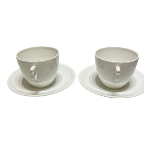 ROYAL COPENHAGEN (ロイヤル・コペンハーゲン) カップ&ソーサー ホワイトフルーテッド ハーフレース 2Pセット