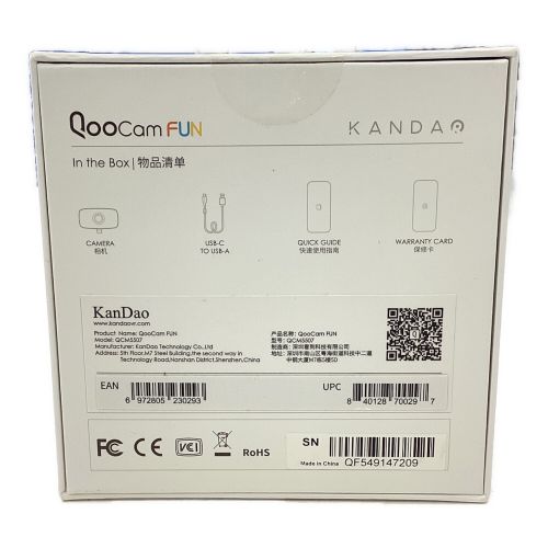 KANDAO (カンダオ) Qoocam FUN 360度Vlogカメラ