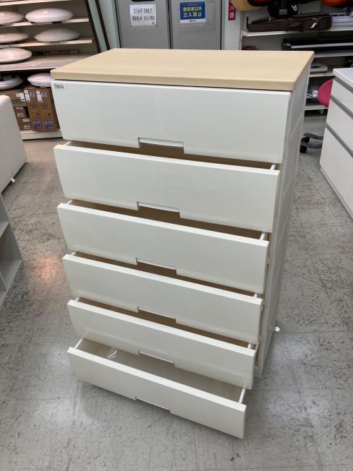 FITS (フィッツ) プラチェスト ナチュラル×ベージュ 6段