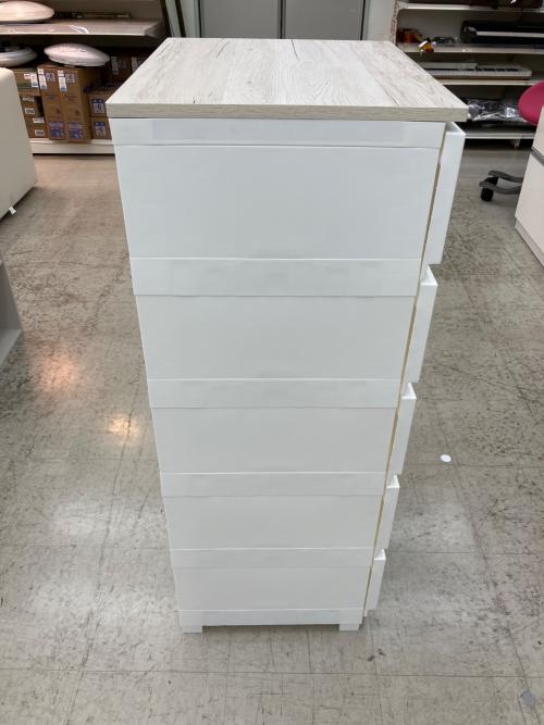 ウッドトップチェスト ホワイト 5段