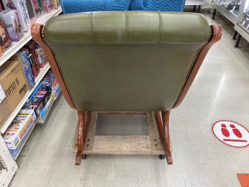 ヴェローナクラシック ロッキングチェアー 1人掛け グリーン×ブラウン　キズ有