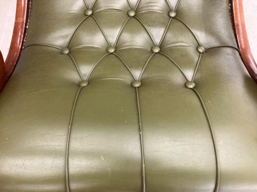 ヴェローナクラシック ロッキングチェアー 1人掛け グリーン×ブラウン　キズ有