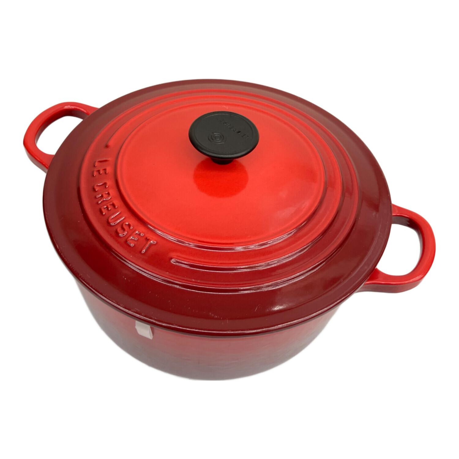 LE CREUSET (ルクルーゼ) 両手鍋 SIZE 22cm チェリーレッド ココット