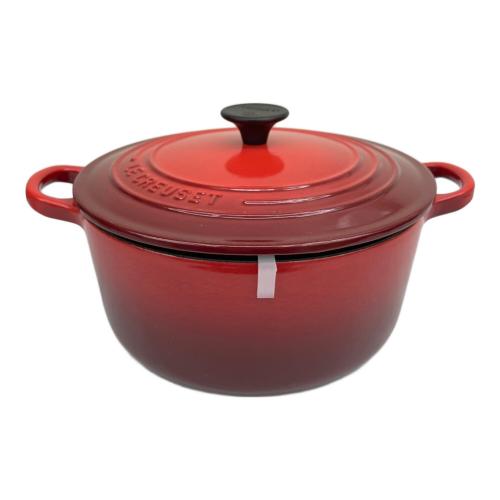 LE CREUSET (ルクルーゼ) 両手鍋 SIZE 22cm チェリーレッド ココット・ロンド