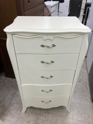ロココ調チェスト 5段 ホワイト