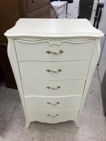 ロココ調チェスト 5段 ホワイト