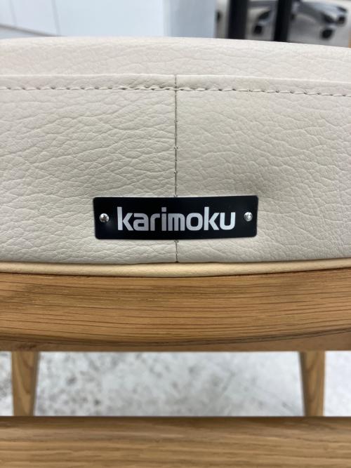 karimoku (カリモク) ダイニングチェアー 回転式 ナチュラル×ホワイト