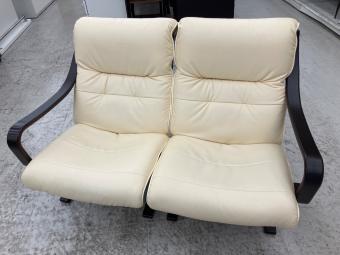 FUJI FURNITURE (フジファニチア)  2人掛けソファー ベージュ×ブラウン セパレート