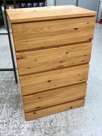 無印良品 (ムジルシリョウヒン) 4段チェスト パイン材 ナチュラル