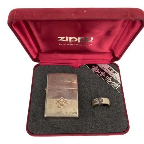 ZIPPO 2000年製 シルバーリング付 百合