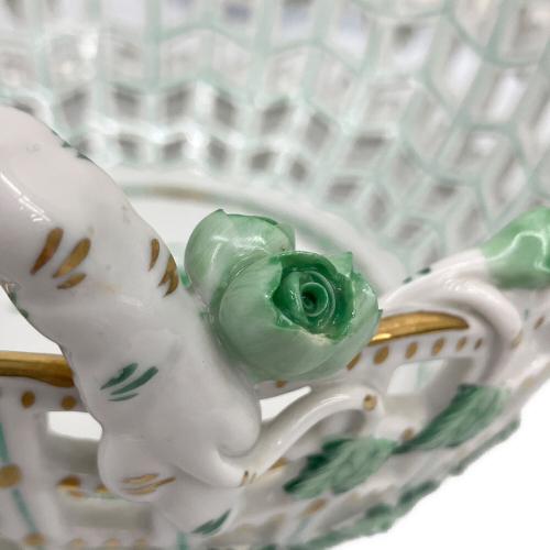 Herend (ヘレンド) 透かし編みハンドルバスケット アポニーグリーン