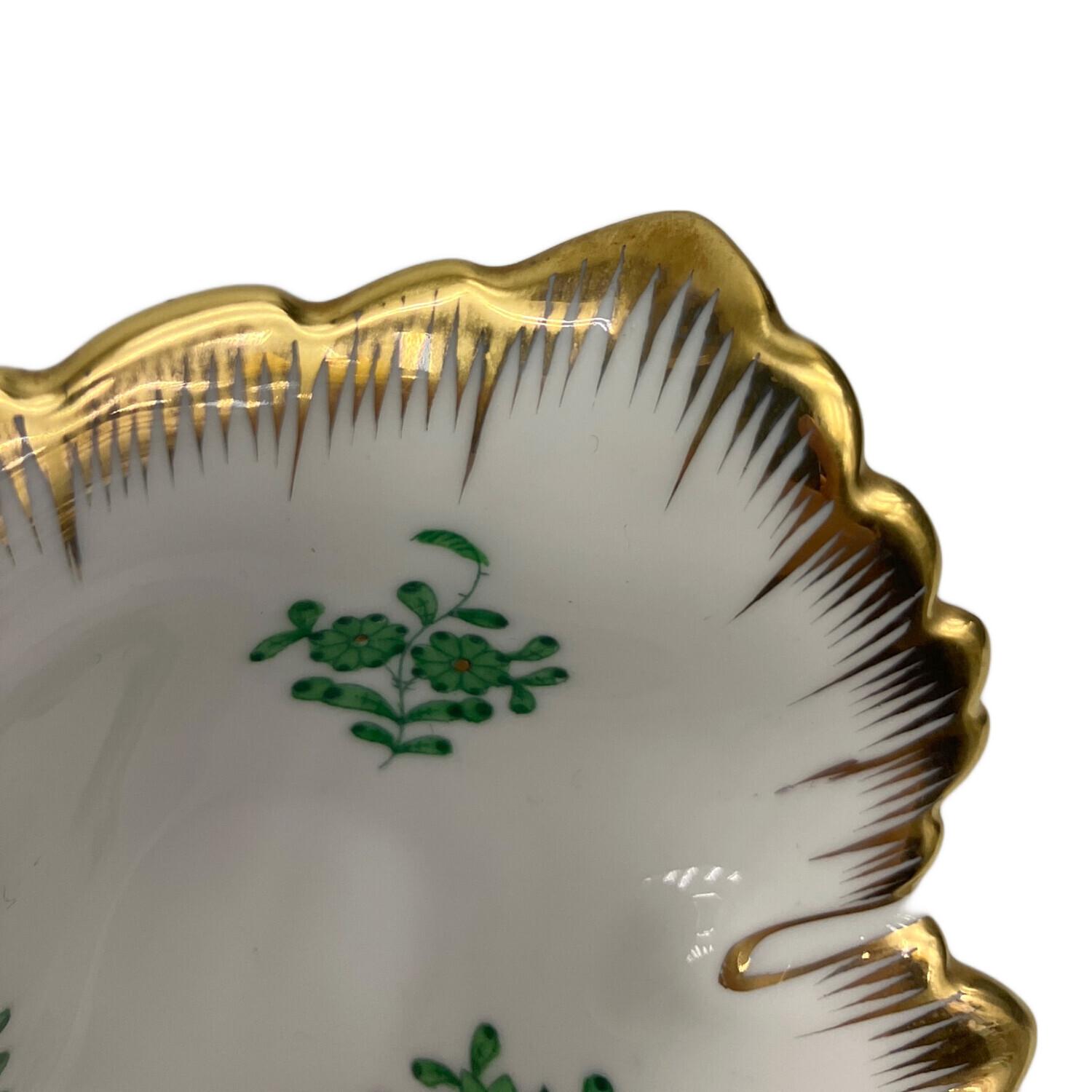 Herend (ヘレンド) 金縁リーフトレイ アポニーグリーン｜トレファクONLINE