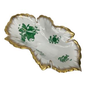 Herend (ヘレンド) 金縁リーフトレイ アポニーグリーン