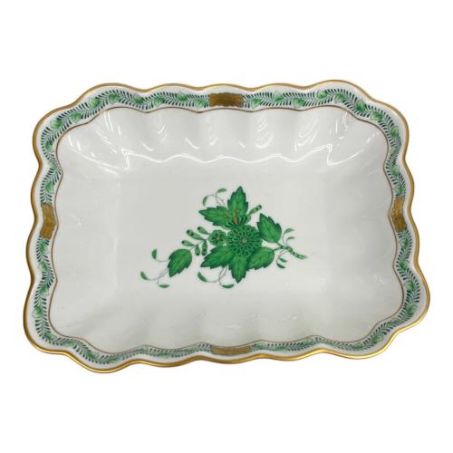 Herend (ヘレンド) プレート トレイ 約18cm×13.5cm アポニーグリーン