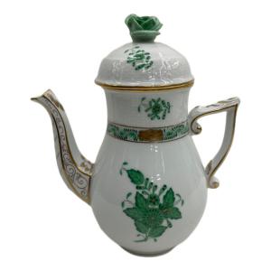 Herend (ヘレンド) コーヒーポット/モカポット ※ローズ部カケ(小)有 アポニーグリーン